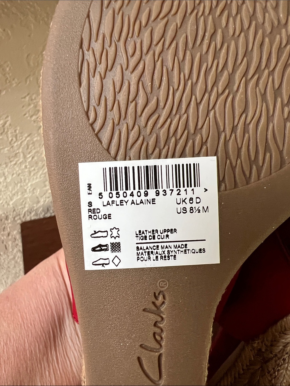 NWT, Clarks Lafley Alaine Red Suede Crossover Slingback Sandals - Picture 10 of 10